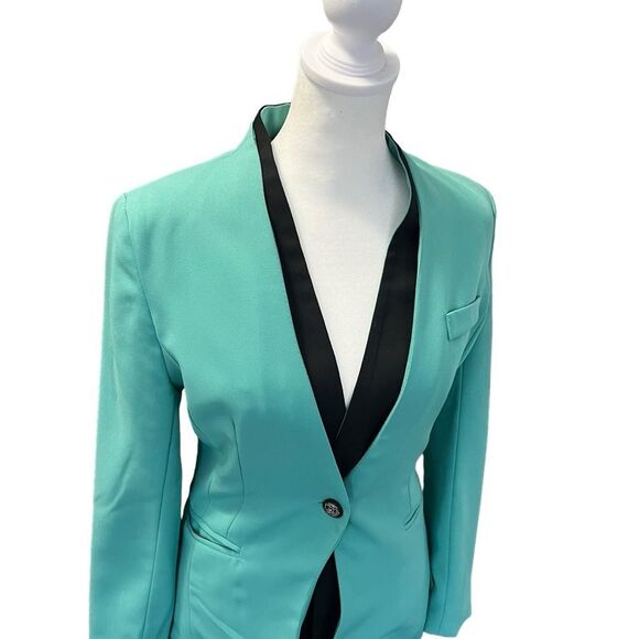 Chloé Green Black One Button Blazer Tailored Jacket Size Small - Picture 3 of 7